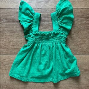 Crewcuts Green Ruffle Tank Top